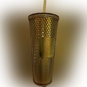 WDW 50th Starbucks Geometric Gold Tumbler with FREE Hawaii tumbler